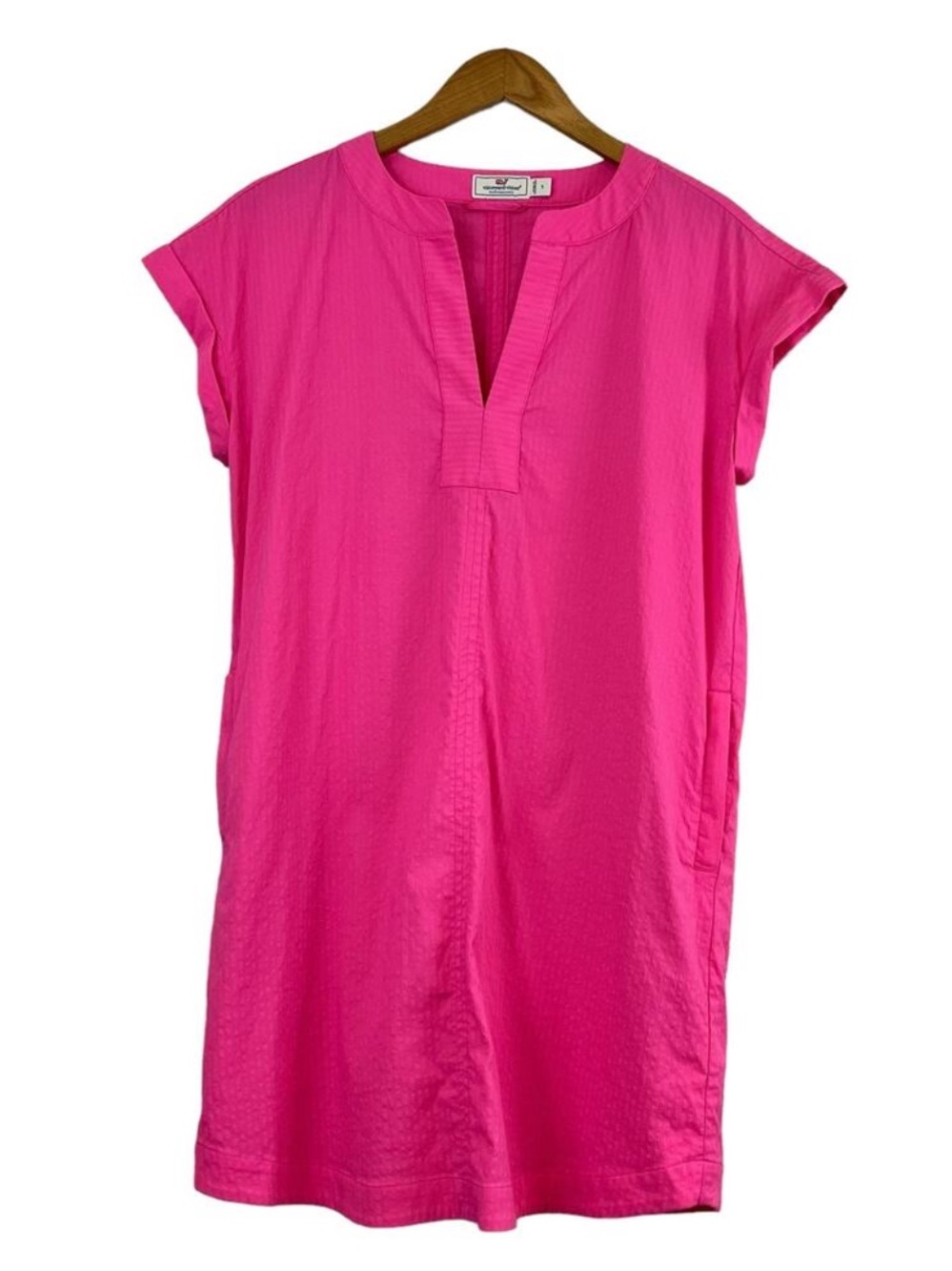 Vineyard Vines Pink Harbor Seersucker Performance Tunic Dress - Picture 2 of 6